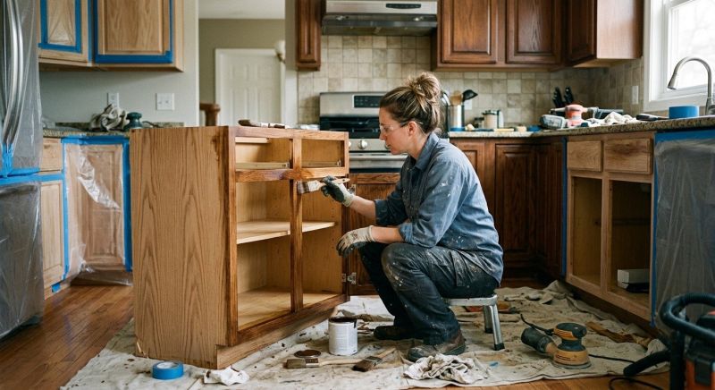 Oak Cabinet Refinishing in Bloomington, IN